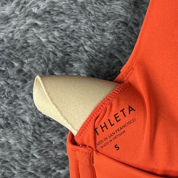 Athleta Tankini Swimsuit Womens Small Orange D-DD Crock Back Triangle H2Eco New - Picture 5 of 8
